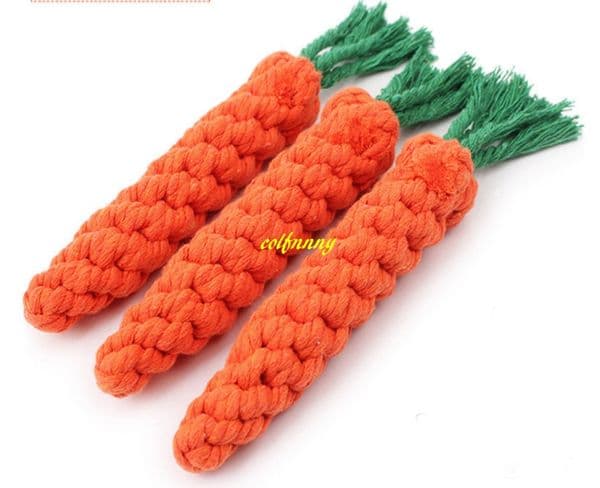 100pcs/lot 24cm Longth Pet Dog Chew Toys Clean Teeth Knot For Small Dog Puppy Braided Cotton Rope Carrot Toy For Fun
