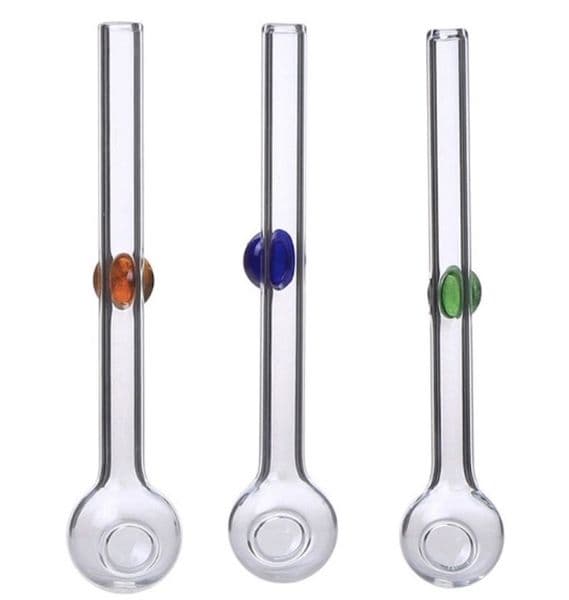 cheap mix colorful Pyrex Glass Oil Burner Pipe smoking Oil Burning Tube Pipe Glass Nail PipeColorful Pyrex thick heady Glass straight Oil bu