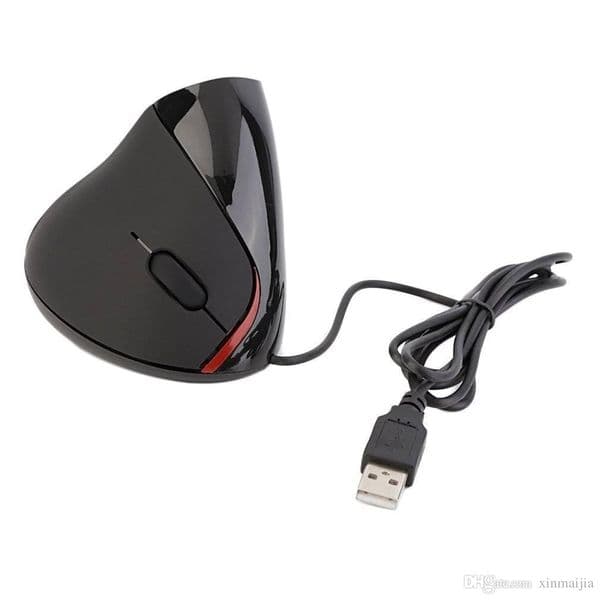 Black Wired Optical Gaming Mouse With USB Ergonomic Vertical Mouse For Computer PC Laptop