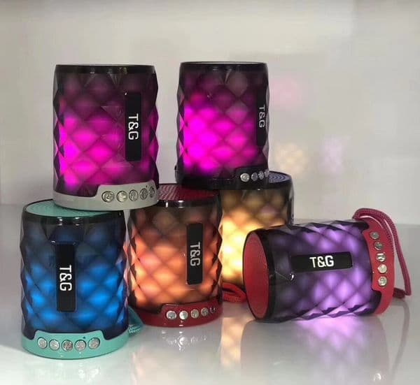 TG155 Universal Wireless Bluetooth Speakers Powered Subwoofer LED Light Support TF Card FM MIC Mini Digital Speaker Car Hands-free