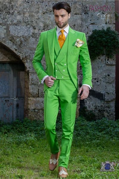 New Style Groomsmen Light Green Groom Tuxedos Peak Lapel Men Suits Wedding Best Man Bridegroom (Jacket + Pants + Vest ) L129