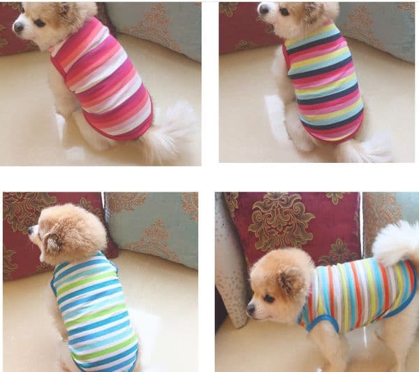 Pet T Shirts Summer strip Dog Clothes Fashion Classic T Shirts Cotton Clothes Dog Puppy Small Dog Clothes Cheap Pet Apparel XS-L