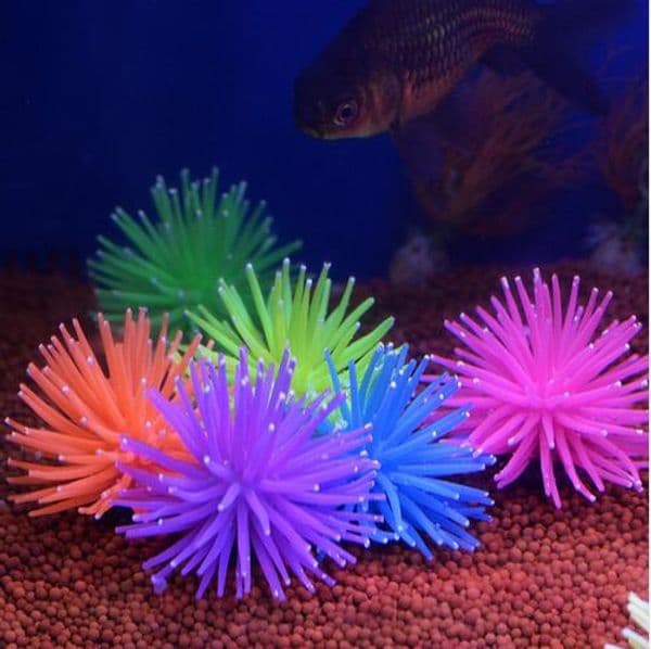 Aquarium Silicone Simulation Artificial Fish Tank Fake Coral Plant Underwater Aquatic Sea Anemone Ornament Decoration Accessory GB349