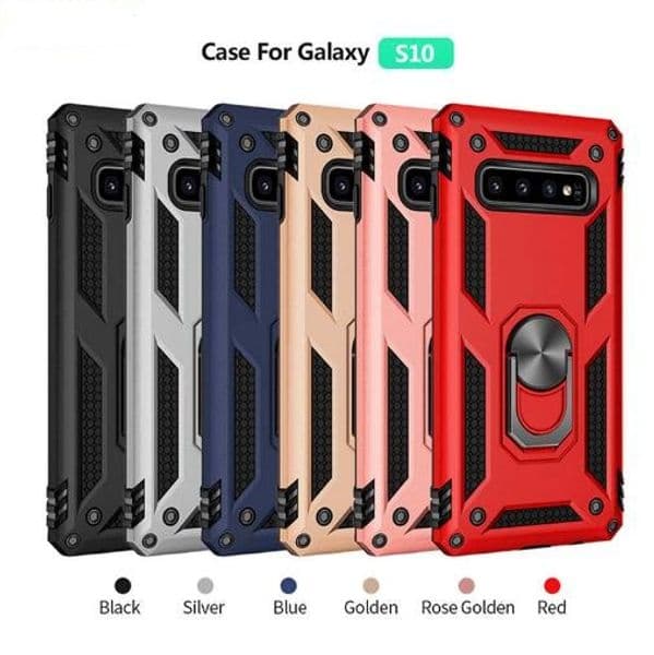 Luxury armor Shockproof Phone Case For Samsung Galaxy S10e S10 S9 S8 Note 9 8 A7 A6 A8 A9 J4 J6 Plus 2018 Car Holder Ring Case