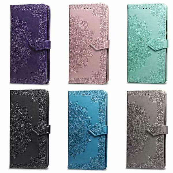 Mandala Embossing Leather Flip Wallet Case for iphone 14 13 11 12mini Pro Max XS XR 8 7 6S Plus