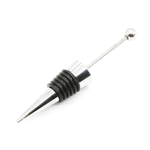 Blank 2mm Bar Add a bead Beadable wine Bottle Stopper Fancy Gadget Zinc Alloy Silver DIY Jewelry Rhinestone Lampwork Decorative Beaded Wine Stoppers