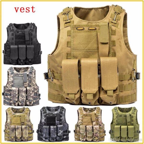 Airsoft Tactical Vest hunting Sets Molle Combat Assault Plate Carrier Tactical Vest 7 Colors CS Outdoor Clothing Hunting Vest