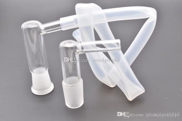 Glass Vapor Whip Adapter 14mm 18mm Male Female with Large Hose Vaporizer Glass Adapter drop down adapter for water oil bong