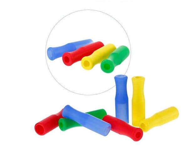 8 Colors Stock Silicone Tips for Stainless Steel Straws Tooth Collision Prevention Straws Cover Silicone Tubes SN1308