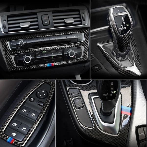 Carbon Fiber For BMW 1 2 Series F20 F21 F22 F23 Interior Gearshift Air Conditioning CD Panel Door Armrest Cover Trim Car Sticker Accessories
