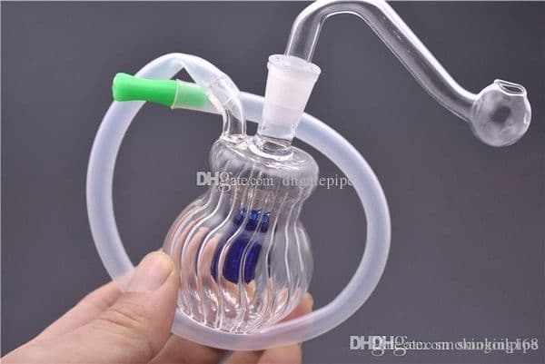 New 10mm Female Mini Glass Bong Water Pipes Pyrex Oil Glass Bong Thick Recycler Oil for Smoking with 10mm glass oil burner pipe