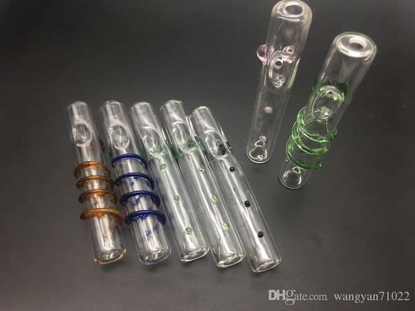11.5cm colorful thick heady Sprial glass tobacco pipe Labs glass steamrollers hand pipe for smoking dry herb
