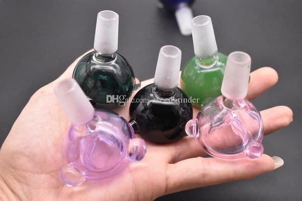 colorful 14mm male Glass Tobacco bowl for smoking Herb Dry Bowl Slide For Glass tobacco oil Bong Pipes