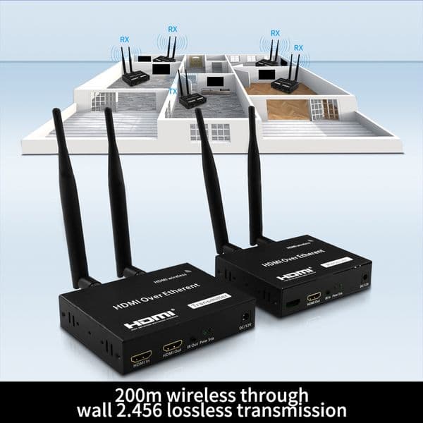 Super Hot 200m Signal Send Wireless Receiver Transmitter Set HDMI Extender Replacement Electronic Entertainment WIFI Home TV Audio Video