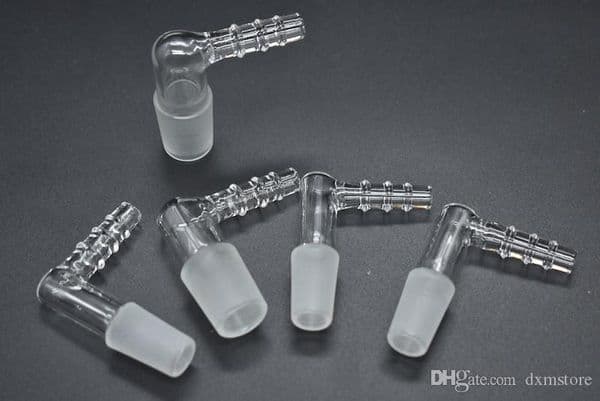 high quality Glass Vapor Whip Adapter 14mm 18mm Male or Female Large Hose Vaporizer Glass Adapter drop down adapter for oil bong