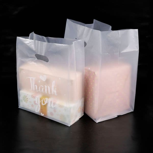 Wrap Thank You Plastic Gift Cloth Storage Shopping Bag with Handle Party Wedding Candy Cake Wrapping