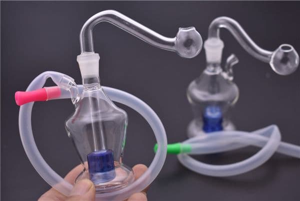 2pcs Glass Beaker Bong Heady Bongs mini Water pipe Thick oil water smoking hookah 10mm bubbler pipes with 10mm glass oil burner