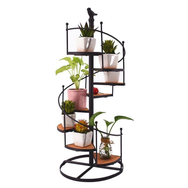 European Style Shop Commodity Shelf Retro Iron Art Revolving Candlestick Fashion Brief Spiral Stair Dim Sum Shelf Home Table Top Decoration