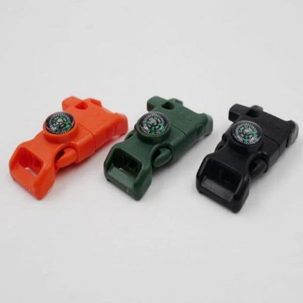 5/8" Side Release Buckle Whistle Compass Scraper Parachute 550 Cord Paracord Bracelet Outdoor Camp Backpack Survival Kits