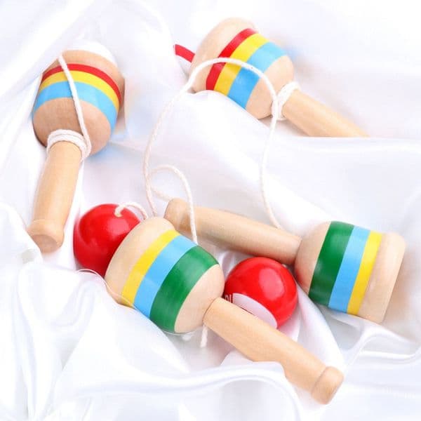 Wooden Catch Ball Games Cup Ball Game Mini Ball in Cup Game Wood Toy Hand Eye Coordination Educational Toys