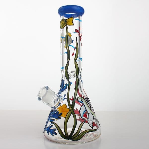 11 8 beaker base thick glass bong hookahs for smoking colorful underwater world water pipe ice catcher