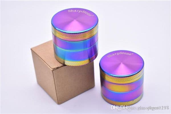 4 Layers Herb Grinder 40mm Zinc Alloy Rainbow sharp stone herb grinder Iceblue Mini SharpStone Tobacco Grinders Spice Crusher for smoking