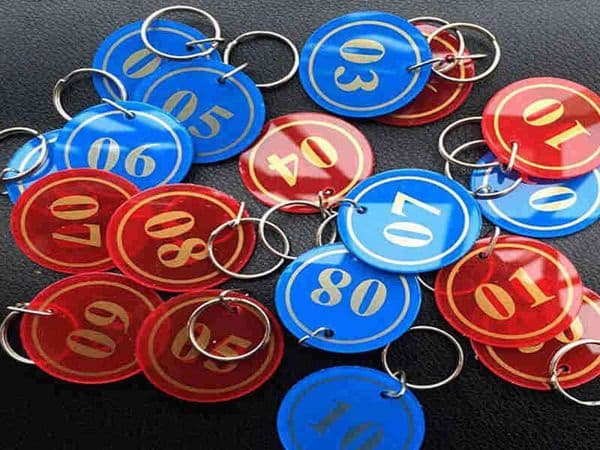 Acrylic Numbered Tags 1-200 With Key Ring Plastic Discs Serial Numbers Label Locker Luggage Checkroom ID Digit Cards