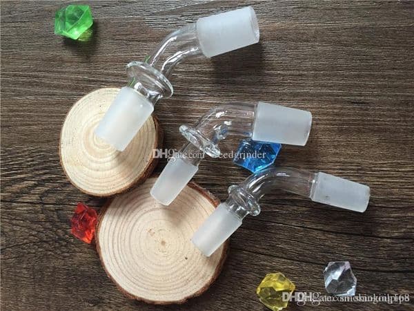 45degree angle glass downstem adapter 14mm 18mm male to male converter glass adapter for water oil bong