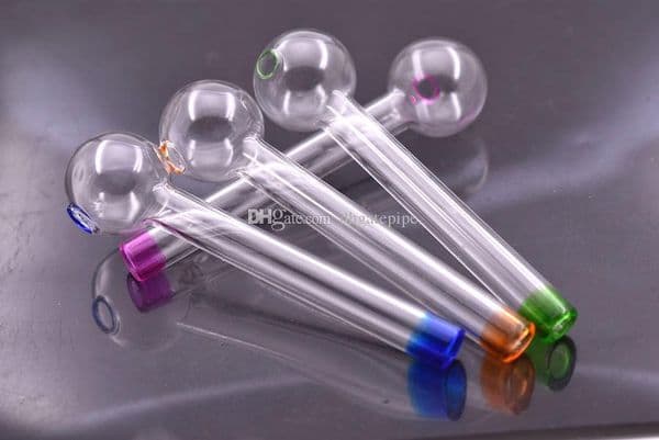 Wholesale cheap glass oil burner pipes Colored Glass Water Pipe Bubbler Pyrex Oil Burner Glass Pipe Smoking Water Hand Pipe dhl free
