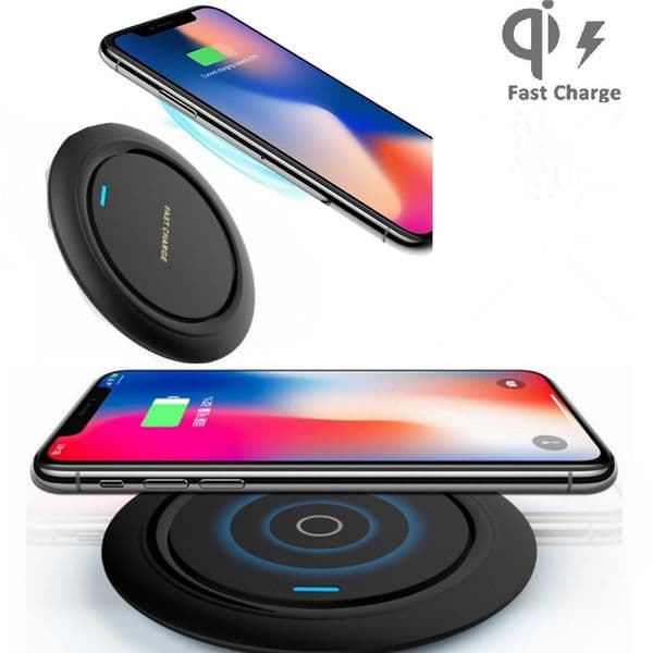 10W Qi Fast Wireless Charger for iphone 11 pro max Q18 LED Lighting Quick Charging Pad With Micro USB Cable for Samsung Note10