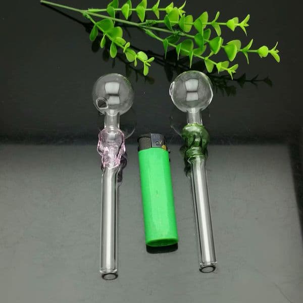 Glass Oil Burner Pipes hookah Glass Smoking bongs Smoke Pipes Spot colored skull glass direct fired pot