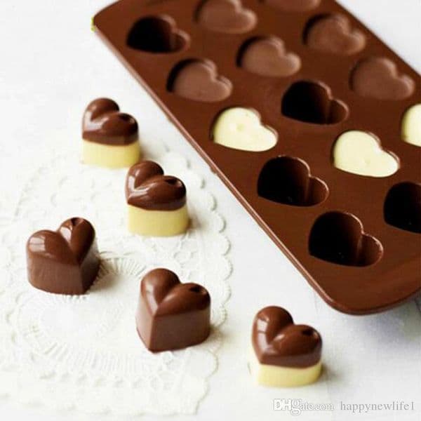 Non-stick Silicone Chocolate Molds Love Heart Shaped Jelly Ice Molds Cake Mould Bakeware Baking Tools free ship