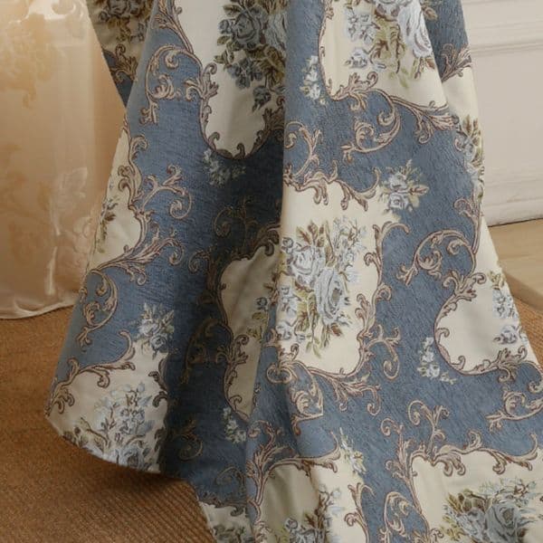 Wide 110" Jacquard Damask Chenille Upholstery Pouffe Sofa Fabric Pillow Pillowcase Cushion Tablecloth Curtain Material