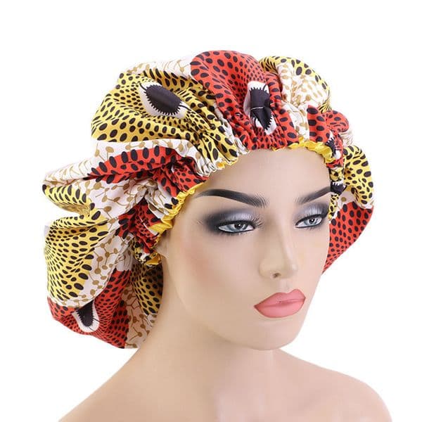 Extra Large Print Satin Bonnet Sleep Cap African pattern print fabric Ankara bonnets Night Sleep Hat Hair Loss Cover Accessories