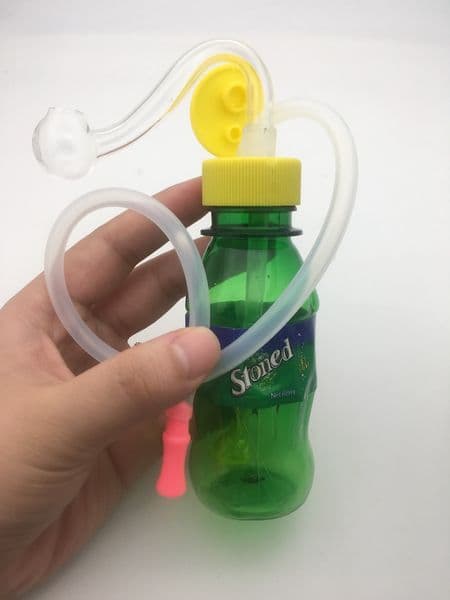 Protable mini plastic bottle mini oil bong with 10mm glass oil burner bowl and hose