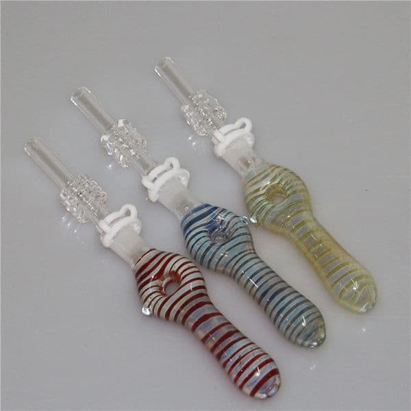 Glass Nectar Bong hookah with 10mm Quartz Tips Keck Clip smoking hand pipe ash catcher oil rig
