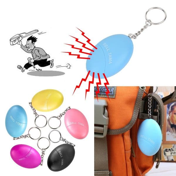 CKC 1pc Personal Anti-Attack Protection Egg Shape Panic SOS Keychain Anti-Defense Alarm System for Girl Child Elderly