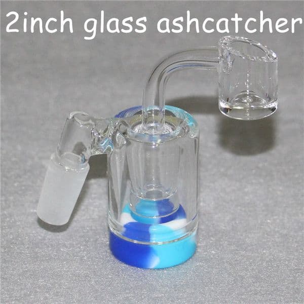 Glass Reclaim Catcher ash catchers handmake Accessories silicon container 14mmm-14mm for bong oil rig ashcatchers with Detachable silicone jar