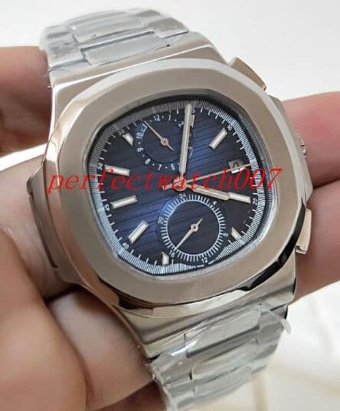 Classic Series High Quality Watch Blue Dial 40.5mm Nautilus 5990/1A-001 Stainless Steel Sapphire Asia Mechanical Transparent Automatic Mens
