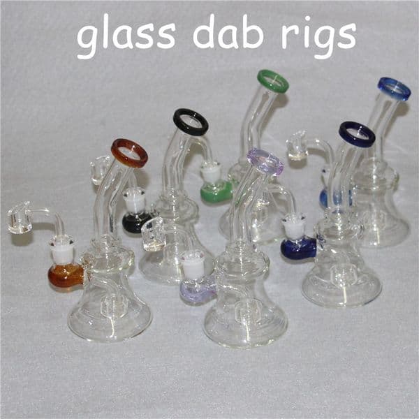 Mini 7.4'' Beaker Heady Bong bongs hookahs quartz banger bowl nail oil rigs wax bubbler pipes water pipe