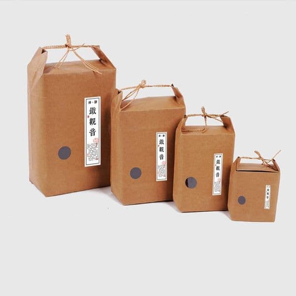 Rice bag Tea packaging cardboard paper pouch weddings kraftpaper bags Food Storage Standing Packing Bags