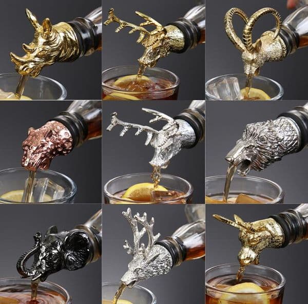 Creative 9 kinds of animal head wine mouth watering machine bar wine set