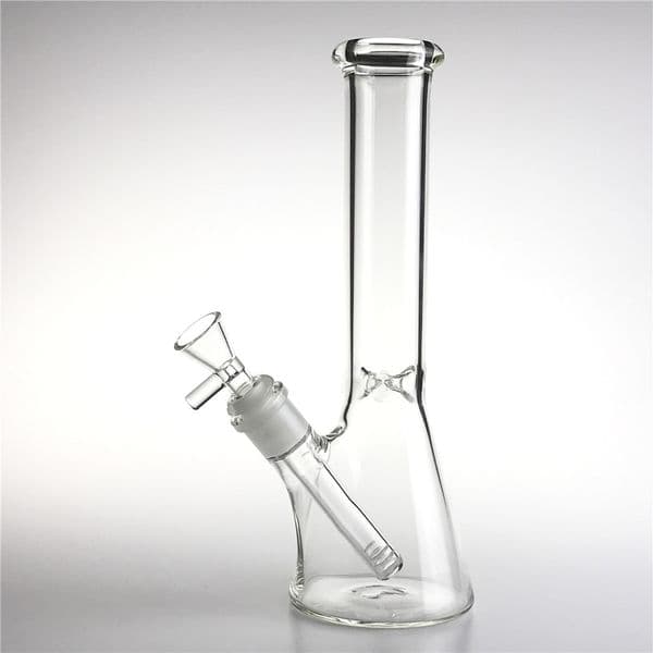 10 Inch Glass Bong Water Pipes with 14mm Hookah Bowl Downstem Thick Heady Beaker Recycler Straight Bongs for Smoking
