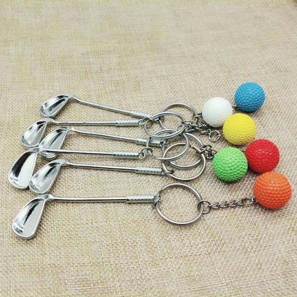 Mini Keychain Key Ring Golf Racket Ball Pendant Sports Clubs Lovers Birthday Christmas Party Favor Gift ZC2414
