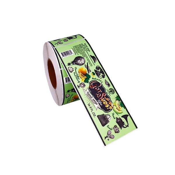 Custom Printed Colorful Beverage Package Stickers Labels Rectangular Color Cup And Jars Label on Packaging
