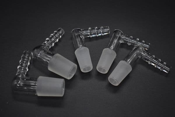 Upgrade style 14mm 18mm male Glass Vapor Whip Adapter 90 Degree Extreme Q V-Tower Vaporizer Glass Elbow Adapter for water pipe bongs 2pcs