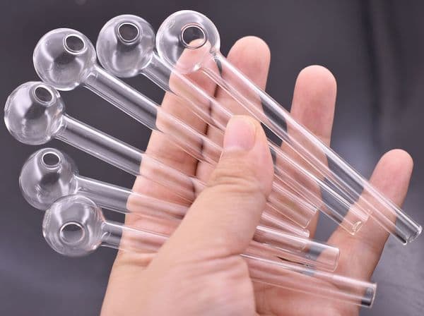 10cm Cheapest Colorful Pyrex Glass Oil Burner Pipe glass tube smoking pipes tobcco herb glass oil nails for water bong dhl free shipping