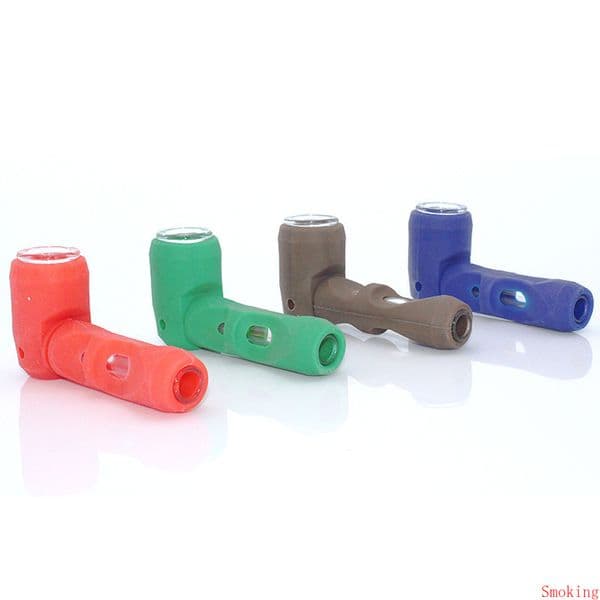 Hammer design NANO Smoking Spoon Glass Hand Removable Pipe Silicone Water Hookah Bong Shisha Glass For Tobacco