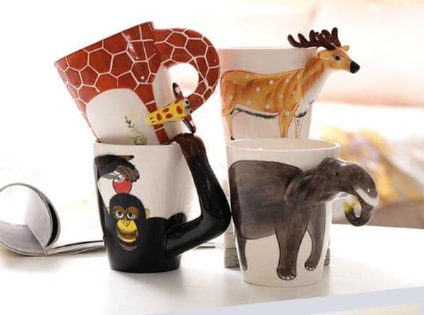 20 styles of 3D hand-painted ceramic mugs hand-painted animal mugs cartoon painted coffee mugs
