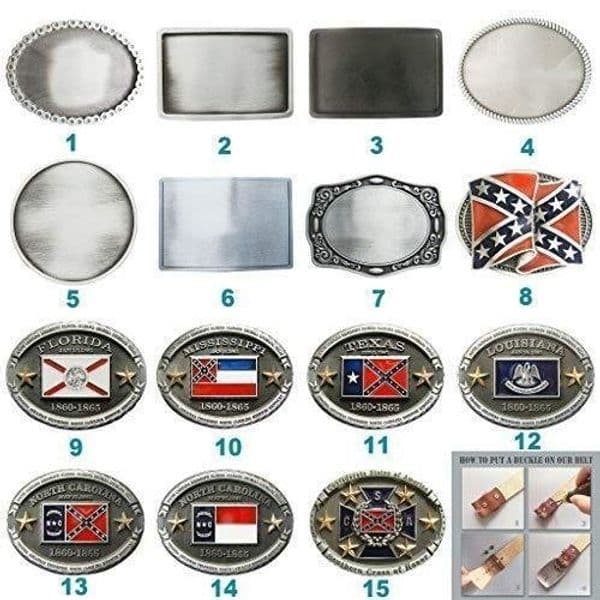 New Vintage Flag Cosplay Costume Blank Belt Buckle Mix Styles Choice Stock in US Each Buckle is Unique Choose Your Favorite Buckle